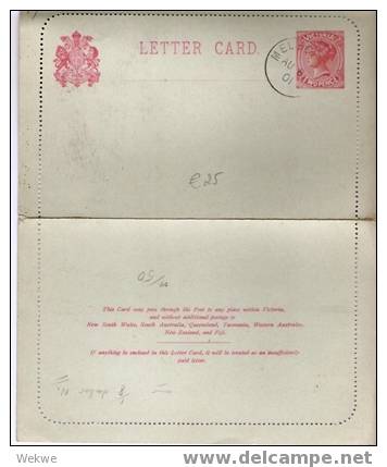 Vic021 / Australien, Victoria,  Kartenbrief Mit Entwertung Melbourne 1901 - Storia Postale
