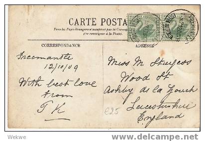 WA004 / Schwan (Paar) 1909,  Ansichtskartea (Monte Carlo)  Nach England - Cartas & Documentos