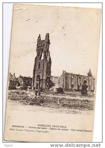 Reninche Puinen Der Kerk Oorlog 1914 /1915   Lo-reninge - Lo-Reninge