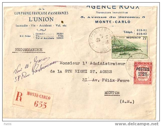 MONACO - LRE 1° ECH. - Postmarks