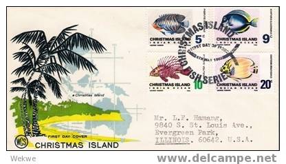 Chr004/ CHRISTMAS ISLANDS - Fische 1968 Auf 3 FDC's - Christmas Island