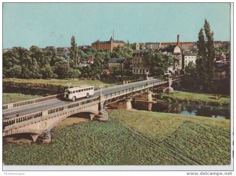 Zeitz - Karl-Marx Brücke With Autobus - Zeitz