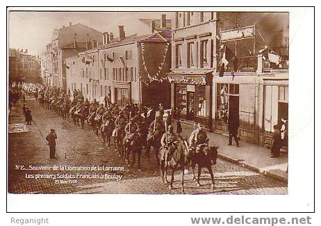 57 BOULAY  !!! CPA 111 !!! Carte Photo Des Premiers Soldats Français à Boulay  ..TOP - Boulay Moselle