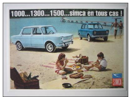 |||| AUTOMOBILE Repro  ||||   SIMCA  1000 - Voitures De Tourisme