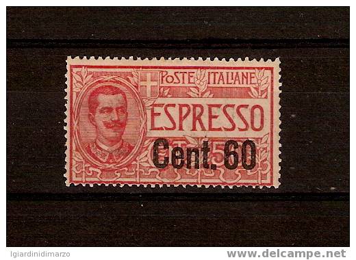 Regno D´ Italia-1922- POSTA ESPRESSO: Valore Nuovo S.t.l. Da 60 C. Soprastampato Su 50 C.- In Buone Condizioni - DC0644. - Express Mail