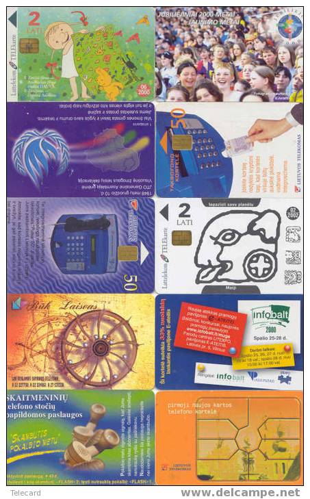 LITHUANIA Lituanie Latvia 10 Telecartes Phonecards (B) - Lituania