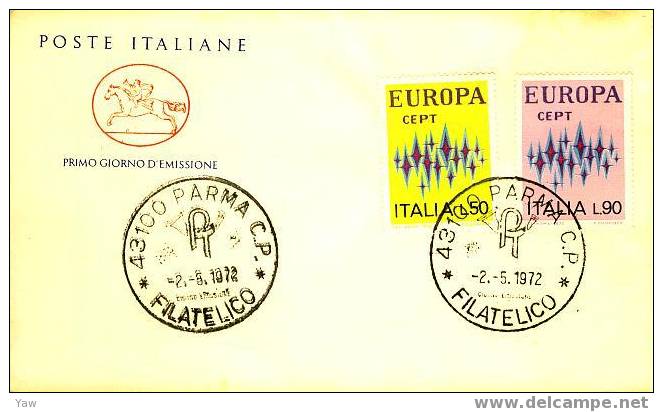 ITALIA FDC "CAVALLINO" 1972  EUROPA - 1972