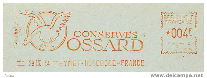 France : EMA /lettre 1954 Oie Conserve Alimentation Confit Cuisine Gastronomie - Gänsevögel