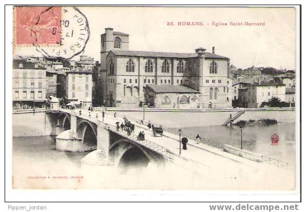 26 ROMANS * Eglise Saint-Barnard  * CPA Animée, Postée En 1906 - Romans Sur Isere