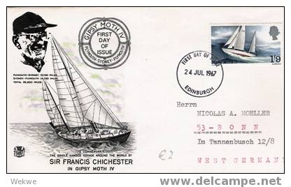 ElI025 / GROSSBRITANNIEN -  Weltumseglung 1967,  FDC,  Mit Segelschiff Auf Marke - 1952-1971 Pre-Decimal Issues