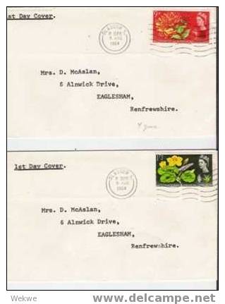 ElI031/  Grossbritannien -  4 Briefe (4 Covers)  1964, Ausgabe Zum Botanischen Kongress,, Komplett - 1952-1971 Pre-Decimal Issues