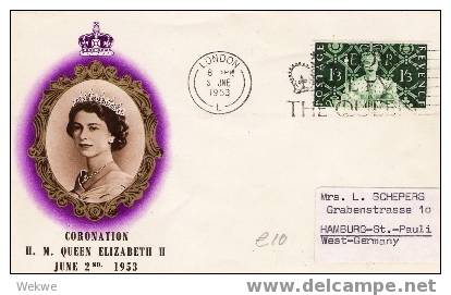 EII032/ GROSSBRITANNIEN -  Krönung 1952, Höchstwert Auf FDC Mit Sonderentwertung (The Queen Stempel) - 1952-1971 Pre-Decimal Issues