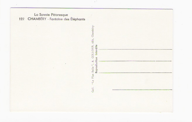 CHAMBERY  /    FONTAINE  DES  ELEPHANTS     ( Thème : ELEPHANTS + BANQUE  SOCIETE  GENERALE ) - Banken