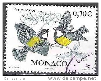 Monaco 2002 Yvert 2324 O Cote (2015) 0.30 Euro Mésange Charbonnière Cachet Rond - Gebraucht