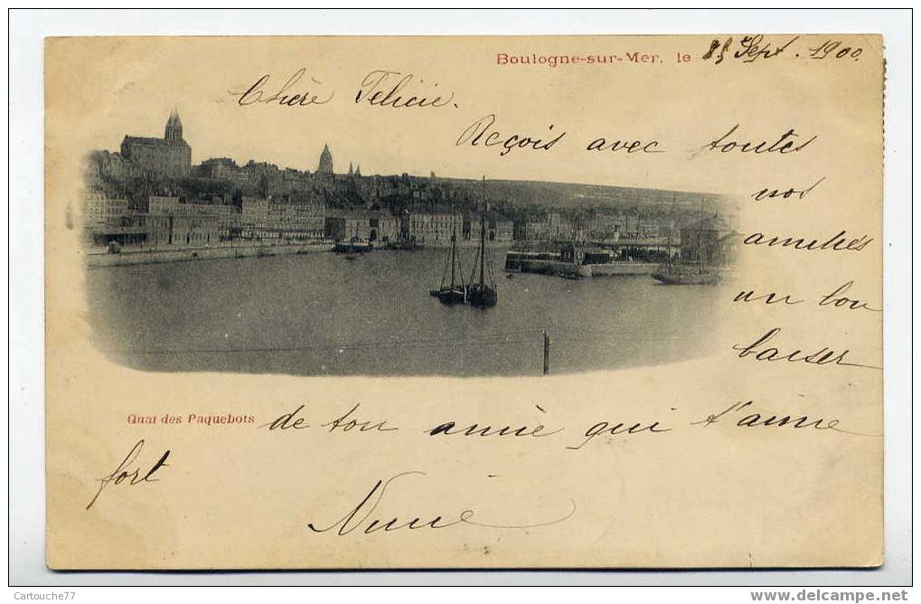 K6 - BOULOGNE - Quai Des Paquebots - Carte Précurseur De 1900 - TRES RARE AFFRANCHISSEMENT De 10 Timbres à 1cts (scan) - Boulogne Sur Mer