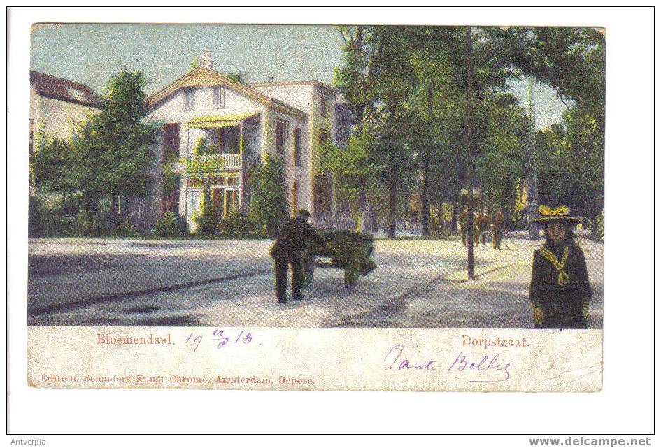 BLOEMENDAAL Dorpstraat Mooie Kaart 1913 Gelopen - Bloemendaal