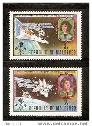 MALDIVE Is. FAMOUS PEOPLE,  COPERNICUS, SPACE, ASTRONOMER, SPACE SHUTTLE MNH**  # 1396 - Asien