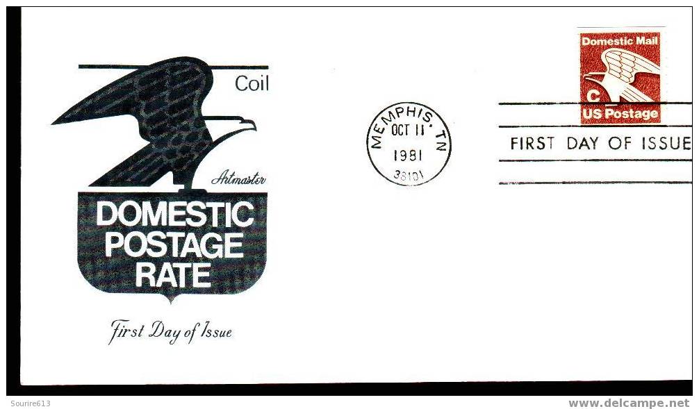 Fdc Usa 1981 Philatélie & Monnaies Domestic Postage Rate Aigle - Other & Unclassified