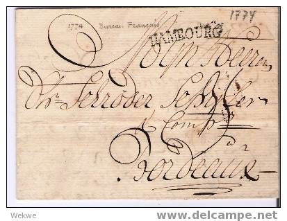 Ham016  Hamburg, / Franz. Postamt 1774,  Nach Bordeaux - Vorphilatelie