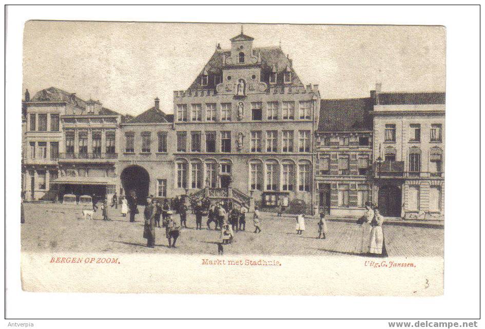 BERGEN OP ZOOM Markt Met Stadhuis Gelopen 1902 - Bergen Op Zoom