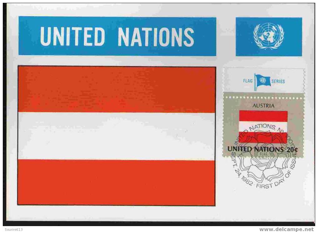 CPJ Nations Unies 1982 Drapeaux Autriche - Covers