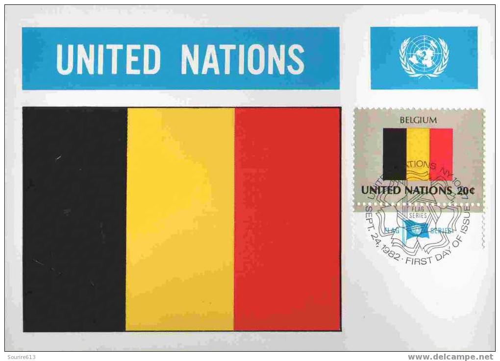 CPJ Nations Unies 1982 Drapeaux Belgique - Covers