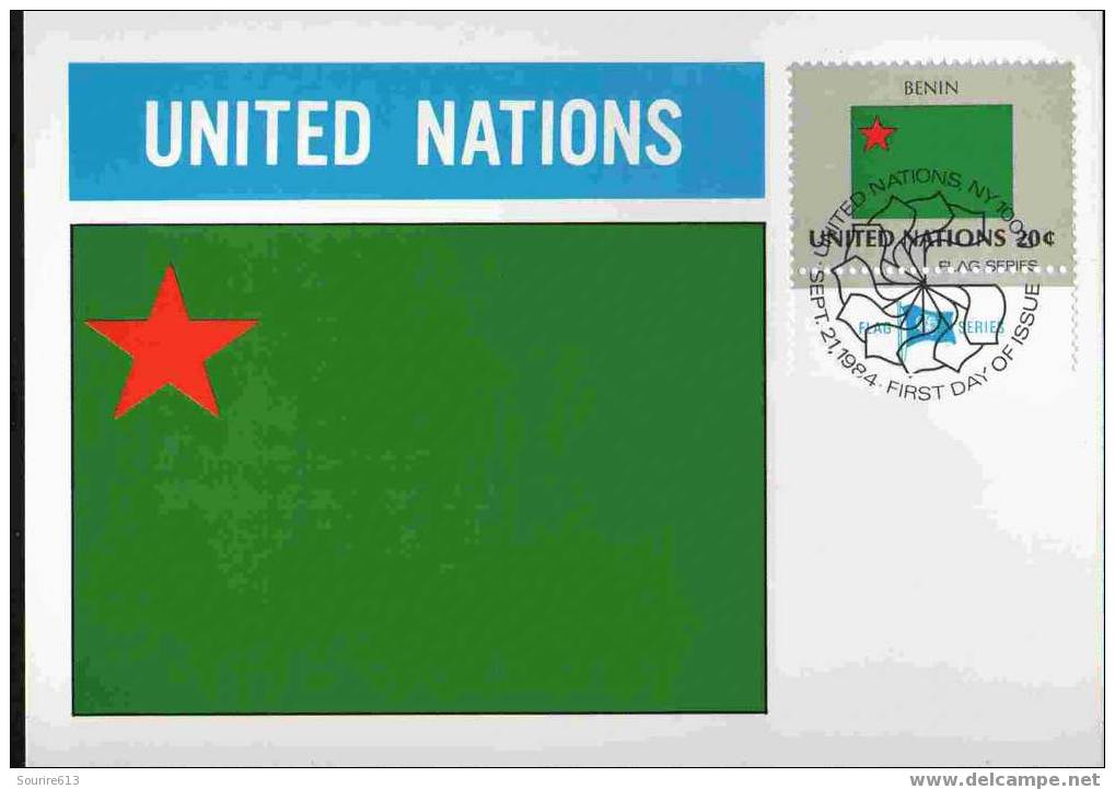 CPJ Nations Unies 1984 Drapeaux Benin - Enveloppes