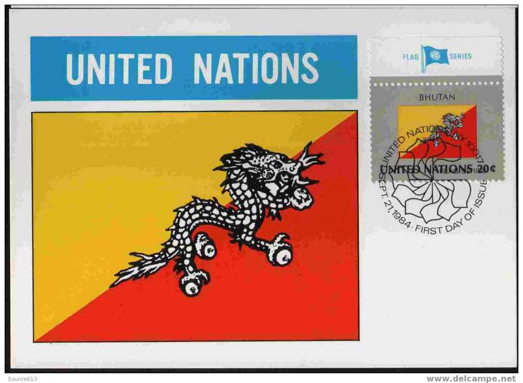 CPJ Nations Unies 1984 Drapeaux Bhutan - Covers