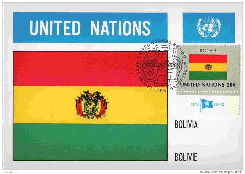 CPJ Nations Unies 1981 Drapeaux Bolivie - Briefe