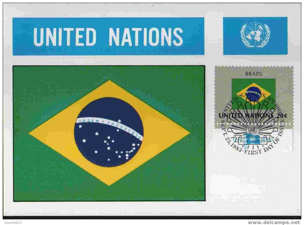 CPJ Nations Unies 1983 Drapeaux Brésil - Omslagen