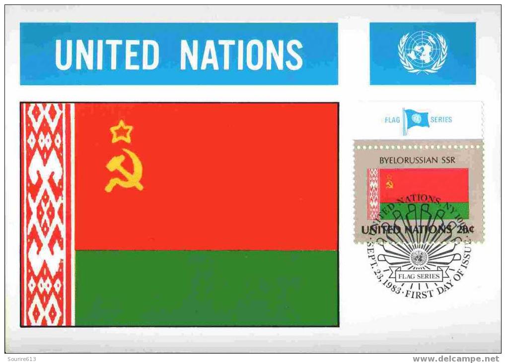 CPJ Nations Unies 1983 Drapeaux Bielorussie - Enveloppes