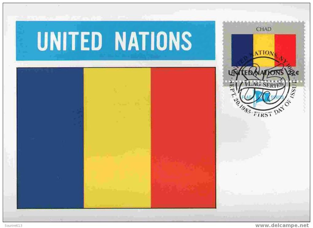 CPJ Nations Unies 1985 Drapeaux Tchad - Enveloppes