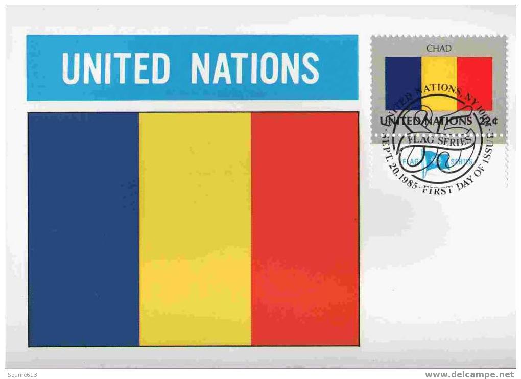 CPJ Nations Unies 1985 Drapeaux Tchad - Briefe