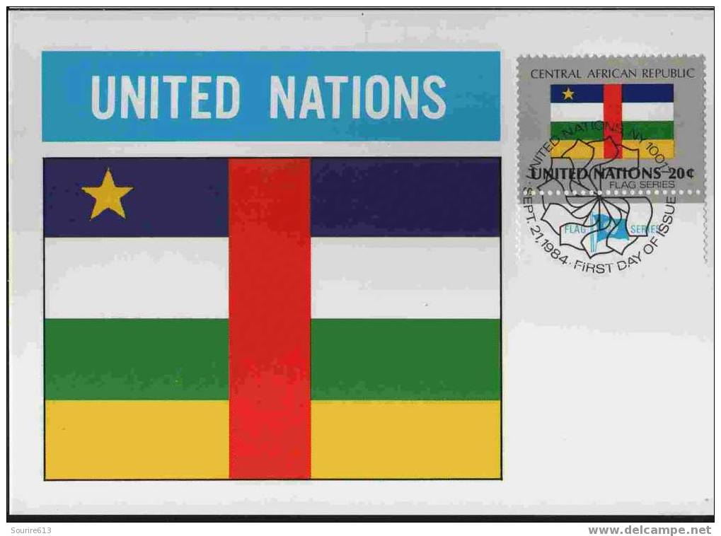 CPJ Nations Unies 1984 Drapeaux République De Centre Afrique - Enveloppes