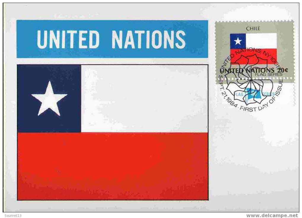 CPJ Nations Unies 1984 Drapeaux Chili - Enveloppes