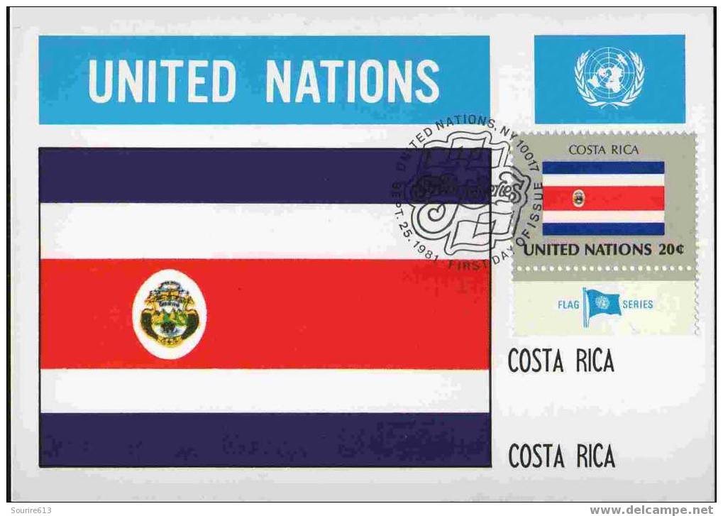 CPJ Nations Unies 1981 Drapeaux Costa Rica - Covers