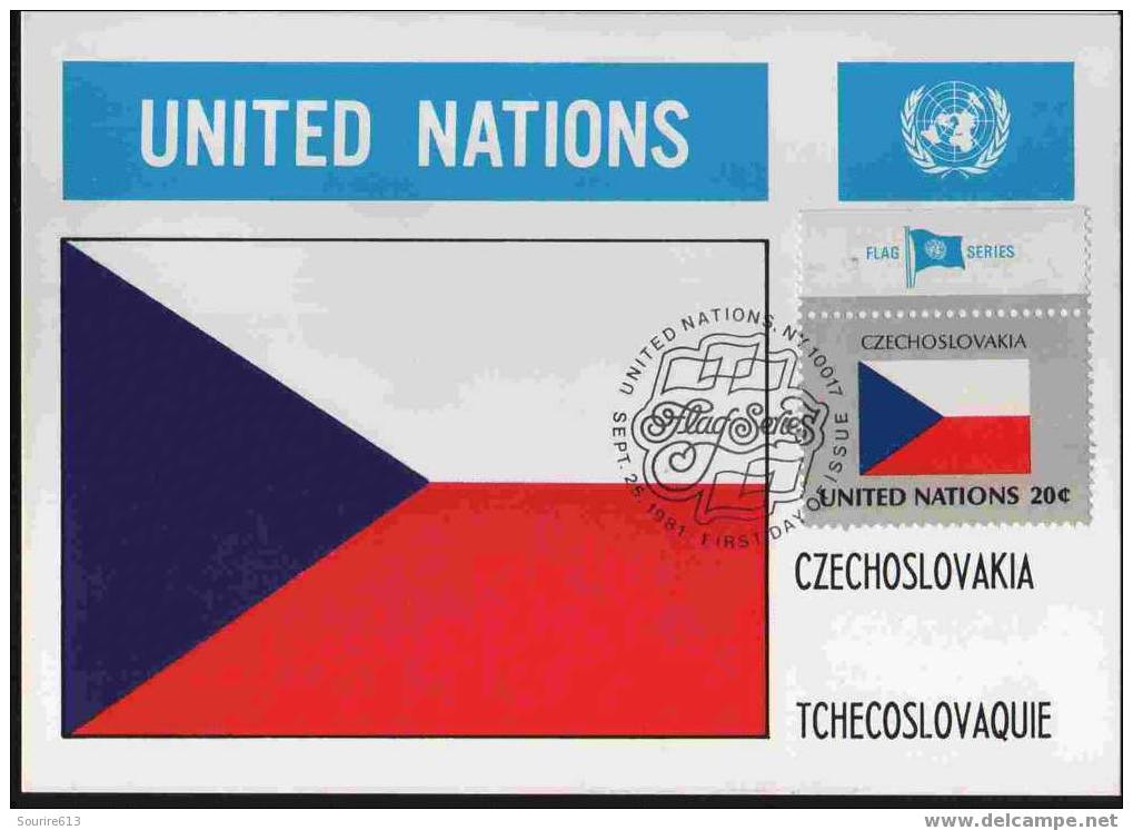 CPJ Nations Unies 1981 Drapeaux Tchécoslovaquie - Buste