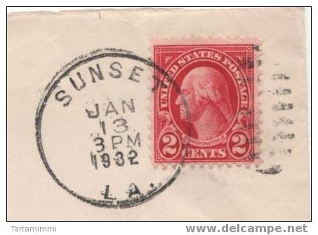 SUNSET LA LOUISIANA - Rare Postal History, For Exibit Collections SUN And NATURE Postmark USA 1932 - Nature