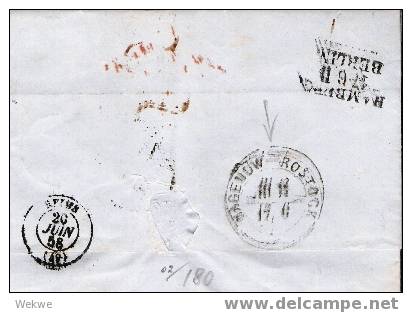 Mes010/ Schwerin 1858 Nach  Reimsr Fankreich Mit Postverein-Stempel - Mecklenbourg-Schwerin