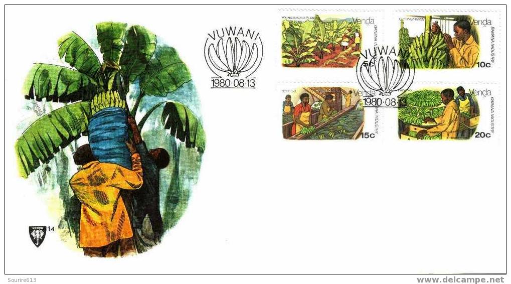 Fdc Venda 1980 Alimentation Banane Culture Récolte Tri Expédition - Food