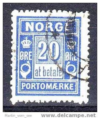 1889/1915; Portomarke 20 Oere, MiNr. 5 IA (14 1/2 : 13 1/2); Gestempelt, Los 7122 - Service