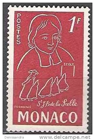 Monaco 1954 Yvert 402 Neuf ** Cote (2015) 0.50 Euro Saint Jean Baptiste De La Salle - Nuovi