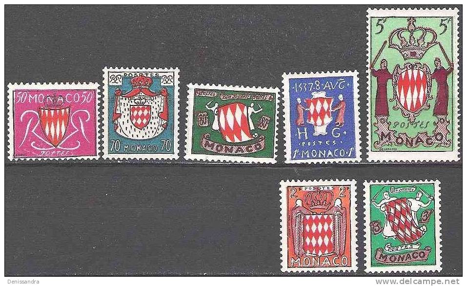 Monaco 1954 Yvert 405 - 411 Neuf ** Cote (2015) 1.85 Euro Armoiries Monegasques - Ungebraucht