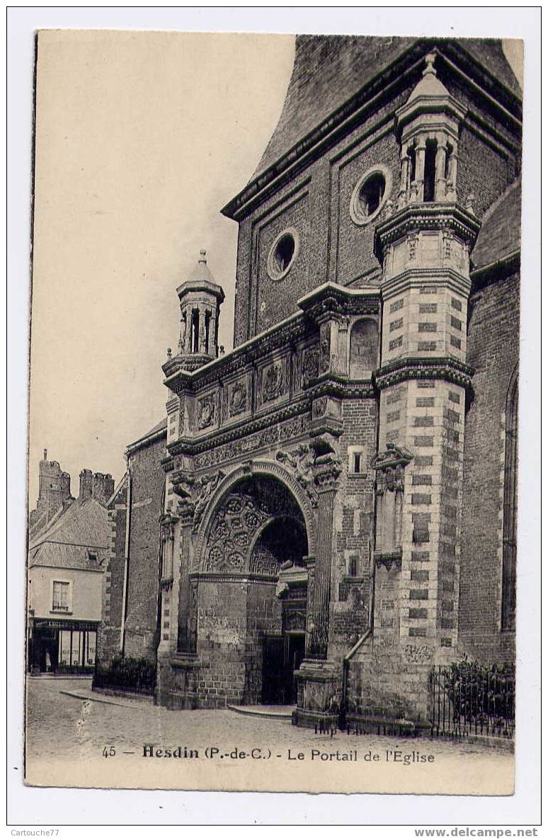 K6 - HESDIN - Le Portail De L'église - Hesdin