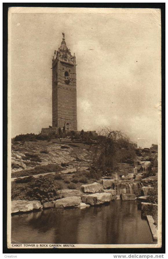 CABOT TOWER & ROCK GARDEN BRISTOL +2 STAMPS - Bristol