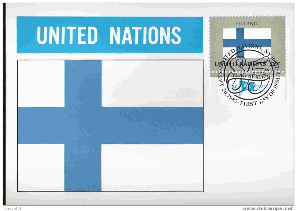 CPJ Nations Unies 1985 Drapeaux Finlande - Enveloppes