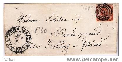 ScH003/  SCHLESWIG-HOLSTEIN - Bahnhof Altona 1855, Frankiert Mit Dänemark Nr. 4 - Schleswig-Holstein