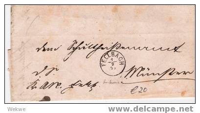 Wtb020/ Württemberg -  Einkreiser Fellbach 1874 - Briefe U. Dokumente