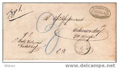 Wtb028/ Württemberg -  Endersbach, Postablage Deutelsbach, 1871 - Lettres & Documents
