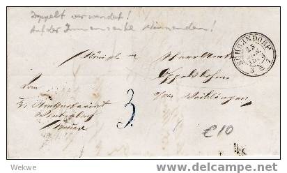 Wtb031 / Württemberg -  Doppelverwendung Schorndorf Und  Auf Der Innenseite Winnenden 1863 - Lettres & Documents